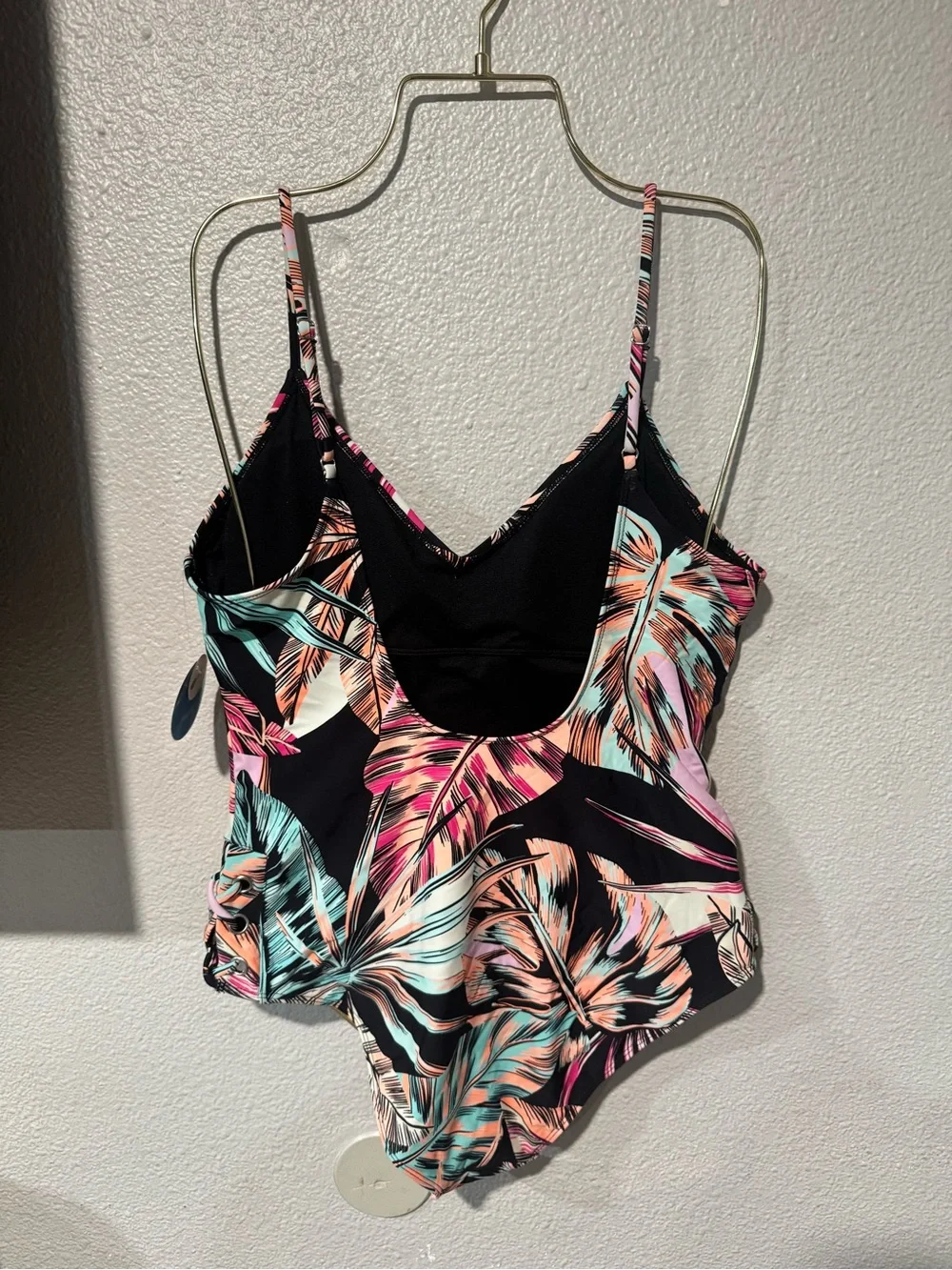 DECREE woman's tropical print multicolor swimsuit size XL